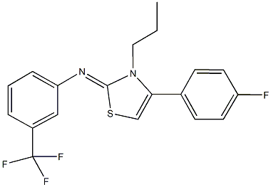 N-(4-(4-fluorophenyl)-3-propyl-1,3-thiazol-2(3H)-ylidene)-N-[3-(trifluoromethyl)phenyl]amine,339573-90-9,结构式