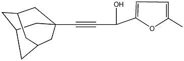 3-(1-adamantyl)-1-(5-methyl-2-furyl)-2-propyn-1-ol 化学構造式