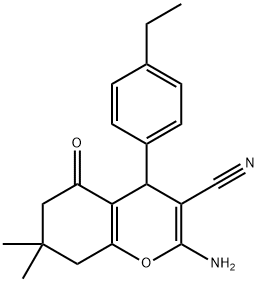 2-amino-4-(4-ethylphenyl)-7,7-dimethyl-5-oxo-5,6,7,8-tetrahydro-4H-chromene-3-carbonitrile,339580-25-5,结构式