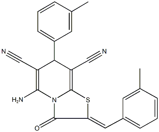 339582-90-0 5-amino-2-(3-methylbenzylidene)-7-(3-methylphenyl)-3-oxo-2,3-dihydro-7H-[1,3]thiazolo[3,2-a]pyridine-6,8-dicarbonitrile