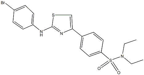 4-[2-(4-bromoanilino)-1,3-thiazol-4-yl]-N,N-diethylbenzenesulfonamide Struktur