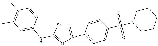 N-(3,4-dimethylphenyl)-4-[4-(1-piperidinylsulfonyl)phenyl]-1,3-thiazol-2-amine Struktur