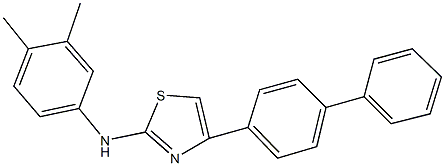 N-(4-[1,1'-biphenyl]-4-yl-1,3-thiazol-2-yl)-N-(3,4-dimethylphenyl)amine Structure