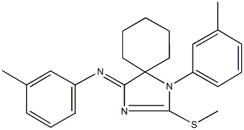 N-(3-methylphenyl)-N-[1-(3-methylphenyl)-2-(methylsulfanyl)-1,3-diazaspiro[4.5]dec-2-en-4-ylidene]amine,339590-54-4,结构式