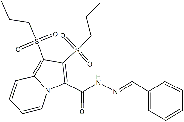 N'-benzylidene-1,2-bis(propylsulfonyl)-3-indolizinecarbohydrazide Structure