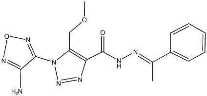 1-(4-amino-1,2,5-oxadiazol-3-yl)-5-(methoxymethyl)-N'-(1-phenylethylidene)-1H-1,2,3-triazole-4-carbohydrazide 结构式