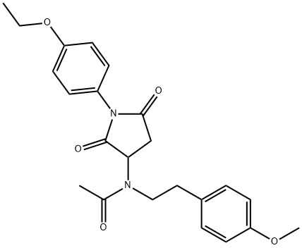 N-[1-(4-ethoxyphenyl)-2,5-dioxo-3-pyrrolidinyl]-N-[2-(4-methoxyphenyl)ethyl]acetamide Struktur