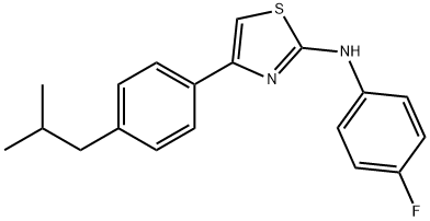 N-(4-fluorophenyl)-4-(4-isobutylphenyl)-1,3-thiazol-2-amine 化学構造式