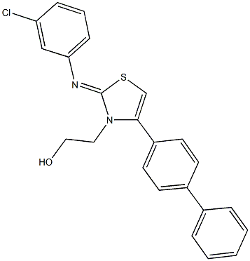 2-(4-[1,1'-biphenyl]-4-yl-2-[(3-chlorophenyl)imino]-1,3-thiazol-3(2H)-yl)ethanol,340007-18-3,结构式