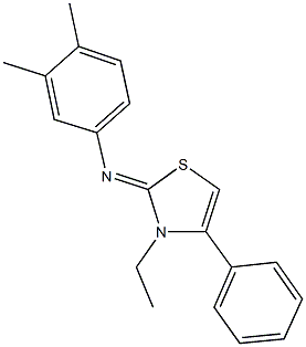 N-(3,4-dimethylphenyl)-N-(3-ethyl-4-phenyl-1,3-thiazol-2(3H)-ylidene)amine,340007-19-4,结构式