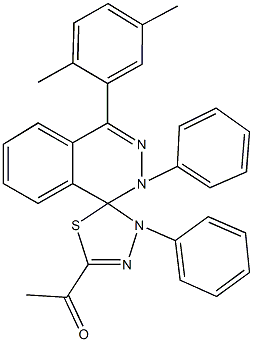 1-[4-(2,5-dimethylphenyl)-2,4'-diphenyl-1,2,4',5'-tetrahydrospiro(phthalazine-1,5'-[1,3,4]-thiadiazole)-2'-yl]ethanone Structure