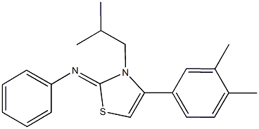 N-(4-(3,4-dimethylphenyl)-3-isobutyl-1,3-thiazol-2(3H)-ylidene)-N-phenylamine Structure