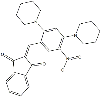 2-[5-nitro-2,4-di(1-piperidinyl)benzylidene]-1H-indene-1,3(2H)-dione Structure