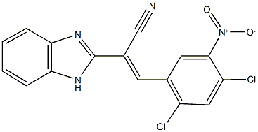 2-(1H-benzimidazol-2-yl)-3-{2,4-dichloro-5-nitrophenyl}acrylonitrile,340028-94-6,结构式