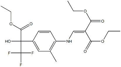diethyl 2-({4-[1-(ethoxycarbonyl)-2,2,2-trifluoro-1-hydroxyethyl]-2-methylanilino}methylene)malonate 结构式