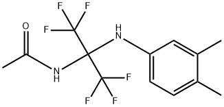 N-[1-(3,4-dimethylanilino)-2,2,2-trifluoro-1-(trifluoromethyl)ethyl]acetamide Structure