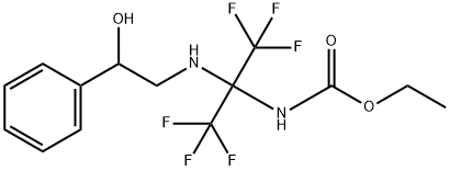 ethyl 2,2,2-trifluoro-1-[(2-hydroxy-2-phenylethyl)amino]-1-(trifluoromethyl)ethylcarbamate 化学構造式