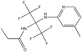 N-[2,2,2-trifluoro-1-[(4-methyl-2-pyridinyl)amino]-1-(trifluoromethyl)ethyl]propanamide Struktur