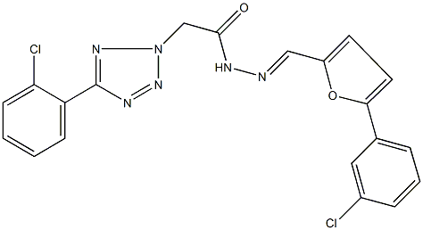 N'-{[5-(3-chlorophenyl)-2-furyl]methylene}-2-[5-(2-chlorophenyl)-2H-tetraazol-2-yl]acetohydrazide Structure