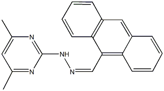 9-anthracenecarbaldehyde (4,6-dimethyl-2-pyrimidinyl)hydrazone 结构式