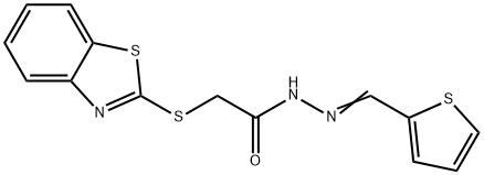 2-(1,3-benzothiazol-2-ylsulfanyl)-N'-(2-thienylmethylene)acetohydrazide Struktur