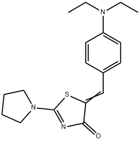 5-[4-(diethylamino)benzylidene]-2-(1-pyrrolidinyl)-1,3-thiazol-4(5H)-one Structure