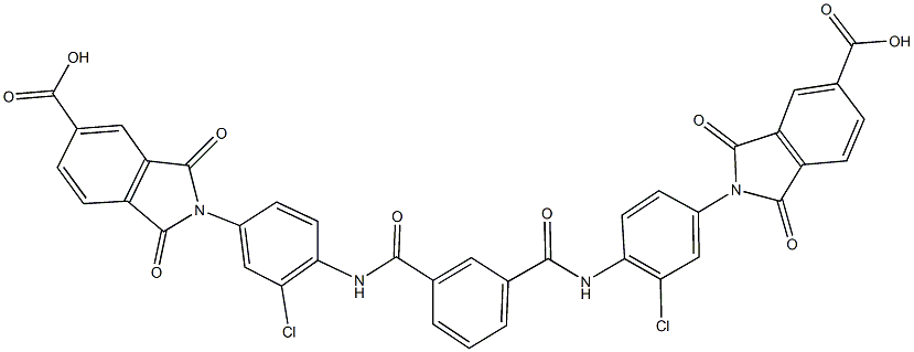 2-{4-[(3-{[4-(5-carboxy-1,3-dioxo-1,3-dihydro-2H-isoindol-2-yl)-2-chloroanilino]carbonyl}benzoyl)amino]-3-chlorophenyl}-1,3-dioxo-5-isoindolinecarboxylic acid Structure