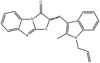 2-[(1-allyl-2-methyl-1H-indol-3-yl)methylene][1,3]thiazolo[3,2-a]benzimidazol-3(2H)-one Struktur