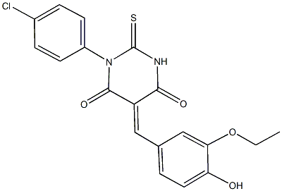 1-(4-chlorophenyl)-5-(3-ethoxy-4-hydroxybenzylidene)-2-thioxodihydro-4,6(1H,5H)-pyrimidinedione|