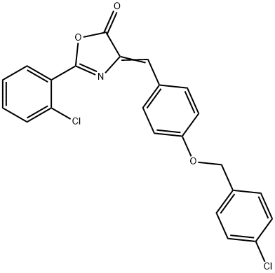 4-{4-[(4-chlorobenzyl)oxy]benzylidene}-2-(2-chlorophenyl)-1,3-oxazol-5(4H)-one 结构式