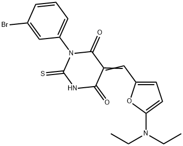 1-(3-bromophenyl)-5-{[5-(diethylamino)-2-furyl]methylene}-2-thioxodihydro-4,6(1H,5H)-pyrimidinedione Structure