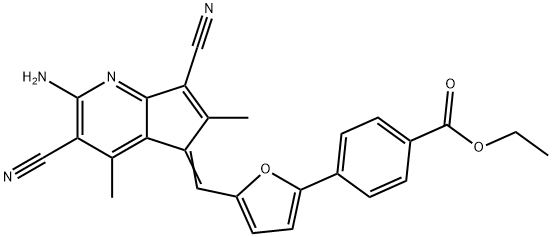 ethyl 4-{5-[(2-amino-3,7-dicyano-4,6-dimethyl-5H-cyclopenta[b]pyridin-5-ylidene)methyl]-2-furyl}benzoate,340230-14-0,结构式