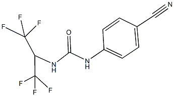 N-(4-cyanophenyl)-N'-[2,2,2-trifluoro-1-(trifluoromethyl)ethyl]urea Struktur