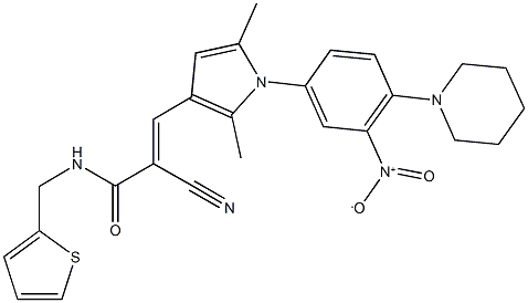 2-cyano-3-{1-[3-nitro-4-(1-piperidinyl)phenyl]-2,5-dimethyl-1H-pyrrol-3-yl}-N-(2-thienylmethyl)acrylamide|