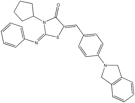 340277-68-1 3-cyclopentyl-5-[4-(1,3-dihydro-2H-isoindol-2-yl)benzylidene]-2-(phenylimino)-1,3-thiazolidin-4-one