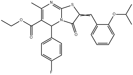 ethyl 5-(4-fluorophenyl)-2-(2-isopropoxybenzylidene)-7-methyl-3-oxo-2,3-dihydro-5H-[1,3]thiazolo[3,2-a]pyrimidine-6-carboxylate Structure