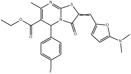 ethyl 2-{[5-(dimethylamino)-2-furyl]methylene}-5-(4-fluorophenyl)-7-methyl-3-oxo-2,3-dihydro-5H-[1,3]thiazolo[3,2-a]pyrimidine-6-carboxylate|