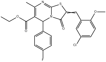 ethyl 2-(5-chloro-2-methoxybenzylidene)-5-(4-fluorophenyl)-7-methyl-3-oxo-2,3-dihydro-5H-[1,3]thiazolo[3,2-a]pyrimidine-6-carboxylate Structure
