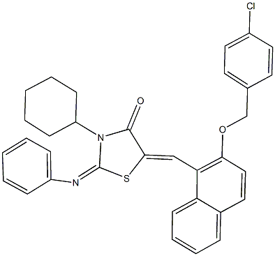 340294-93-1 5-({2-[(4-chlorobenzyl)oxy]-1-naphthyl}methylene)-3-cyclohexyl-2-(phenylimino)-1,3-thiazolidin-4-one
