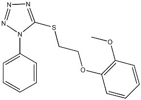 5-{[2-(2-methoxyphenoxy)ethyl]sulfanyl}-1-phenyl-1H-tetraazole 化学構造式