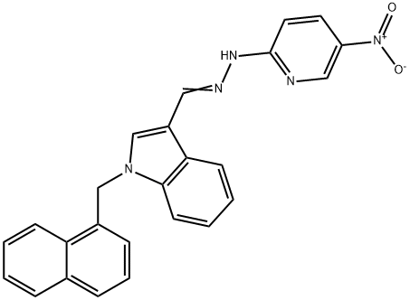 1-(1-naphthylmethyl)-1H-indole-3-carbaldehyde {5-nitro-2-pyridinyl}hydrazone Struktur