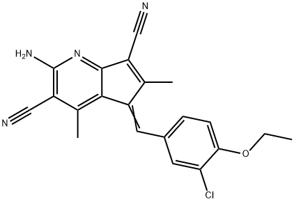 2-amino-5-(3-chloro-4-ethoxybenzylidene)-4,6-dimethyl-5H-cyclopenta[b]pyridine-3,7-dicarbonitrile Structure