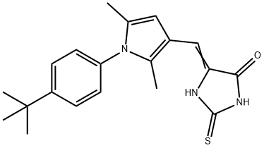 5-{[1-(4-tert-butylphenyl)-2,5-dimethyl-1H-pyrrol-3-yl]methylene}-2-thioxo-4-imidazolidinone 化学構造式