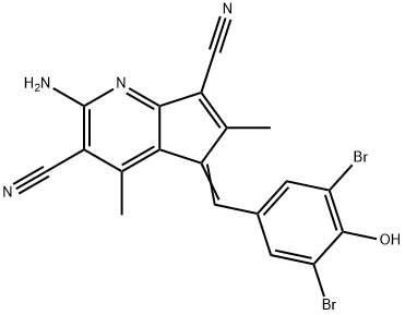 2-amino-5-(3,5-dibromo-4-hydroxybenzylidene)-4,6-dimethyl-5H-cyclopenta[b]pyridine-3,7-dicarbonitrile|