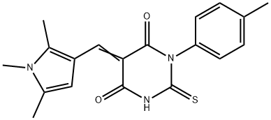 1-(4-methylphenyl)-2-thioxo-5-[(1,2,5-trimethyl-1H-pyrrol-3-yl)methylene]dihydro-4,6(1H,5H)-pyrimidinedione 化学構造式