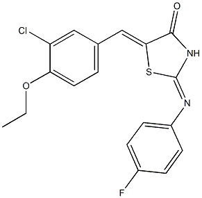 5-(3-chloro-4-ethoxybenzylidene)-2-[(4-fluorophenyl)imino]-1,3-thiazolidin-4-one,340311-91-3,结构式