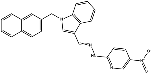 1-(2-naphthylmethyl)-1H-indole-3-carbaldehyde {5-nitro-2-pyridinyl}hydrazone 结构式