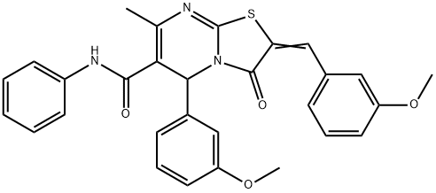 2-(3-methoxybenzylidene)-5-(3-methoxyphenyl)-7-methyl-3-oxo-N-phenyl-2,3-dihydro-5H-[1,3]thiazolo[3,2-a]pyrimidine-6-carboxamide|