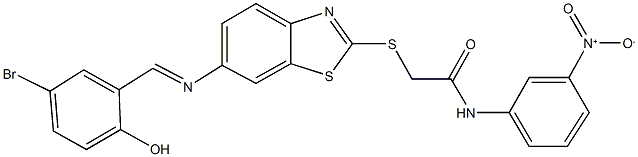 340690-68-8 2-({6-[(5-bromo-2-hydroxybenzylidene)amino]-1,3-benzothiazol-2-yl}sulfanyl)-N-{3-nitrophenyl}acetamide