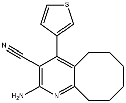 2-amino-4-(3-thienyl)-5,6,7,8,9,10-hexahydrocycloocta[b]pyridine-3-carbonitrile Structure